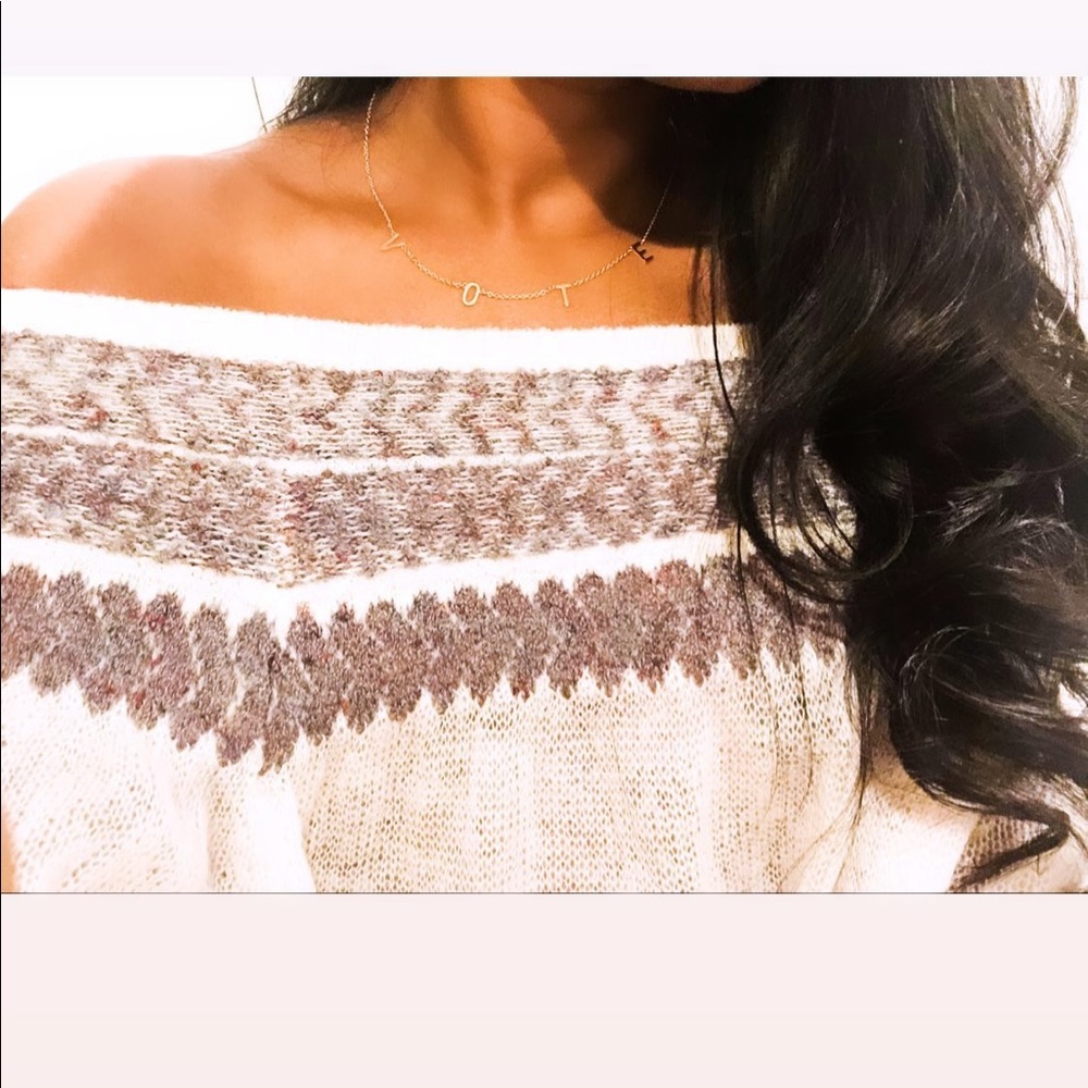 Free people off the shoulder sweater tee